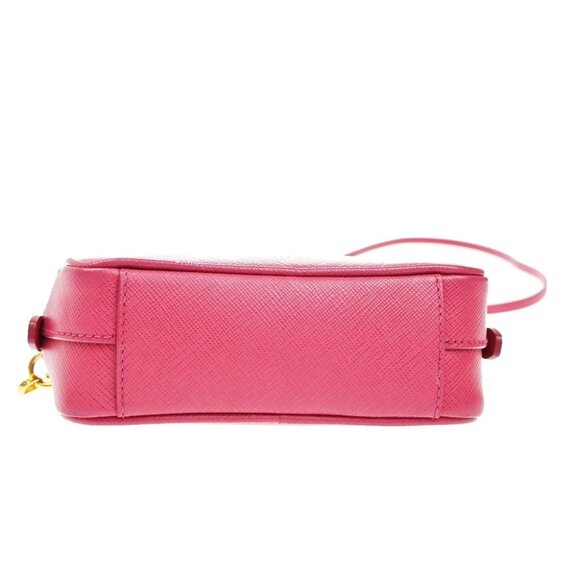 PRADA Saffiano Mini Crossbody Shoulder Bag Leather Pink Gold Italy - Picture 4 of 14